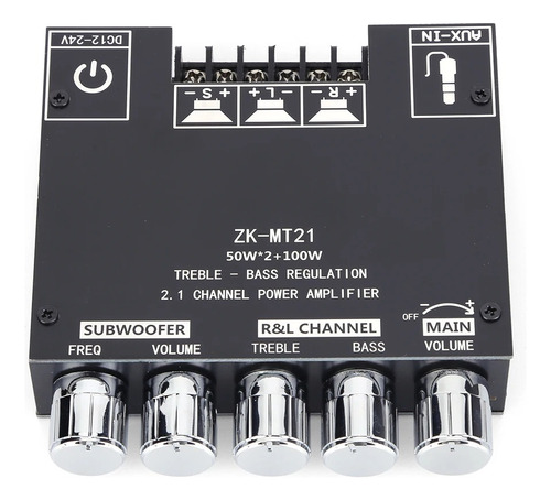 Amplificador De Áudio 2x50w+100w 2.1 Canal Sub Bluetooth 5.0