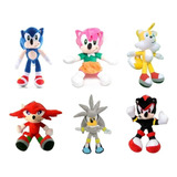 Peluche Muñeco Sonic Shadow Tails Knuckles Silver 30 Cm