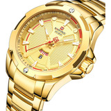 Reloj Naviforce De Cuarzo Dorado For Hombre Fecha Día D .