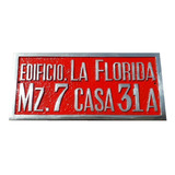 Placa Dirección Casa Personalizada En Aluminio 30 X 15 Cm