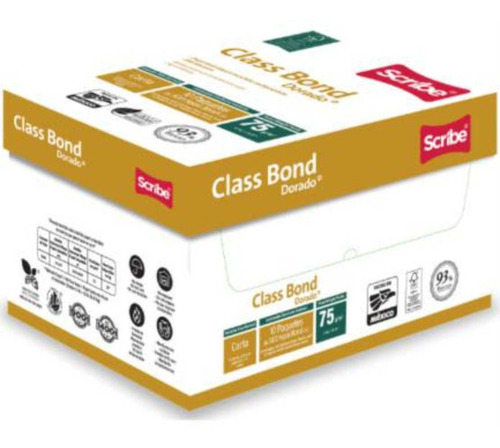 Caja De Papel Cortado Scribe Class Bond Dorado 5292 Carta