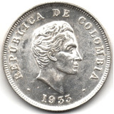 50 Centavos 1933 Bogotá Plata Nueva Y Con Todo El Brillo