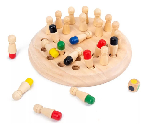 J Match Stick Chess Color Ogo De Memória Wooden Memory
