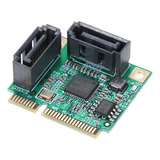 Placa Adaptadora Mini Pci-e Para 2 Portas Sata3 Expansão Sat