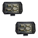 Par Faro 16 Led Dually Auxiliar Luz Fija+estrobo Blancos