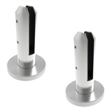 Set 2 Mini Postes Redondo Acero Inox 16cm Barandal Vidrio