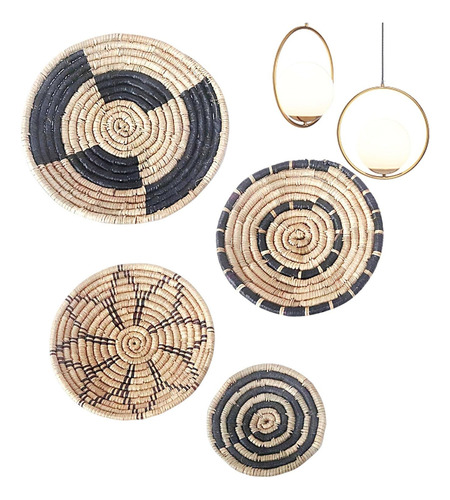 Woven Wall Decor | Handmade Round Wicker Baskets | Natural