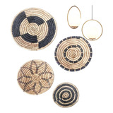 Woven Wall Decor | Handmade Round Wicker Baskets | Natural
