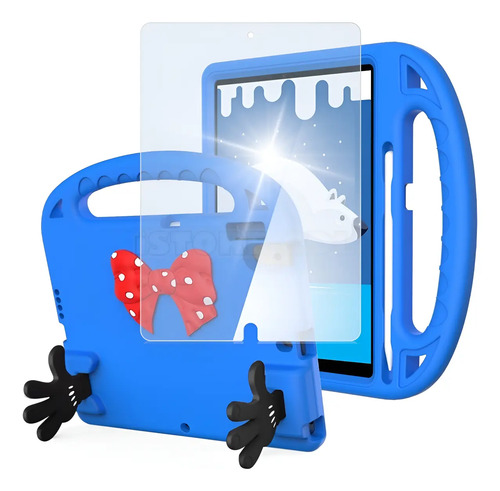 Mica + Funda Protector Uso Rudo Goma Foam Niños Para iPad