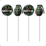 Kit 50 Toppers Para Doce Decorada Free Fire