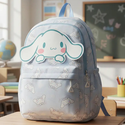 Mochila Escolar De Cinnamoroll Escolar Infantil Sanrio Kawaii Para Estudiantes Niña De Primaria Grande De Lona Gran Capacidad Para La Escuela | Envío gratis
