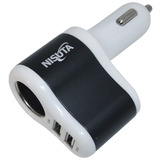 Cargador Toma Auto Nisuta Multiple Doble Usb 3,1a