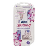 02 Aparelho Schick Quattro For Women Sensitive Descartável