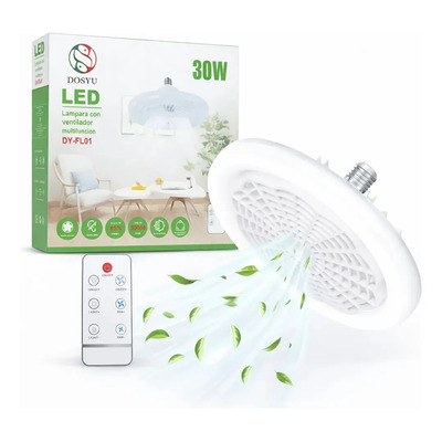 Ventilador De Techo Foco led 30w FL01 Con Control Remoto Silencioso Luz Blanco frio Dimeable Abanico 3 velocidades Marca Dosyu | MercadoLibre