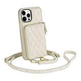 Funda Con Correas Para iPhone 13 Pro Max Cuero Beige 