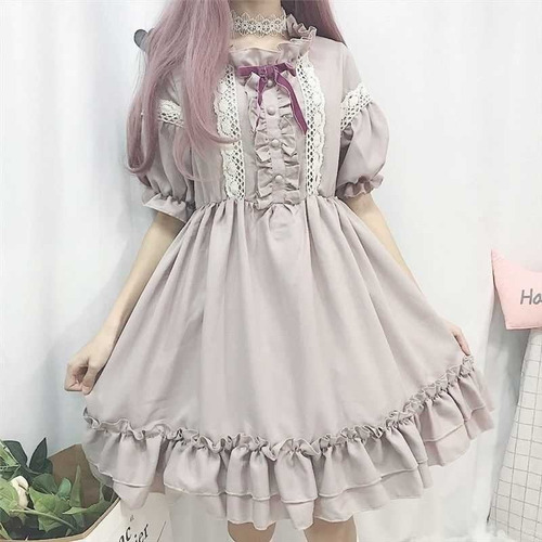 Vestido Lolita De Encaje Japonés For Mujer