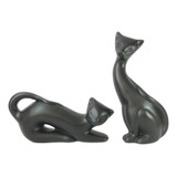 Set De Gatos Parados De Cerámica Decorativo Para El Hogar