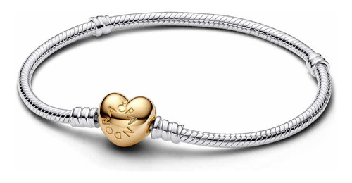 Pulsera Pandora Original Cierre Corazon Shine , 18 Cm