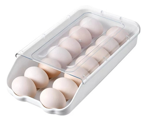 Caja Organizador Multiuso Huevera 14 Huevos Apilable Nevera