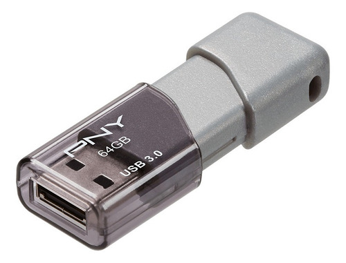 Pendrive De 64 Gb Pny Turbo Attache 3 Usb 3.0 Pack X3 Color Gris Liso