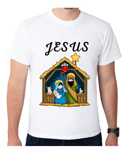 Camiseta Adulto E Infantil Jesus Presépio Camisa 