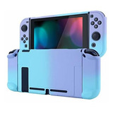 Carcasa Para Nintendo Switch Color Degradado Azul Y Violeta