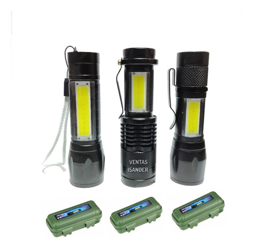 Pack 3x1 Lámpara 4000 Lumens Cacería Táctica Usb X Caja $65