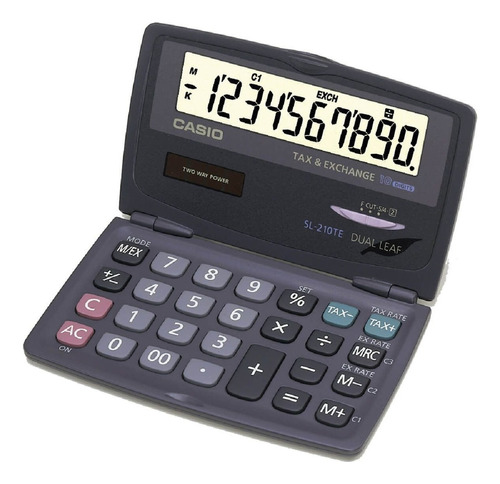 Calculadora Portatil Casio Sl-210te 10 Digitos Plegable Color Negro