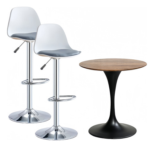 2set Elegantes Sillas De Bar Giratorias Con Altura Ajustable