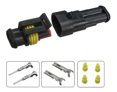 Conector Automotivo 2 Vias Terminal Impermeável Selado Ip67