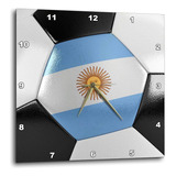 3drose Dpp_181208_1 Argentina Soccer Ball Wall Clock, 10 X 1