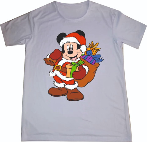 Camisetas Navideñas Navidad Mickey Mouse M 2 Bolsa Reg