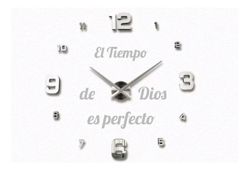 Reloj De Pared 3d Tamaño  50x50cm Mini + Frase En Vinilo 