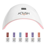 6 Esmaltes Semipermanentes Anush + Cabina Beauty Nail Lamp