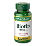 Biotina 10.000mcg 120 Softgels Nature's Bounty