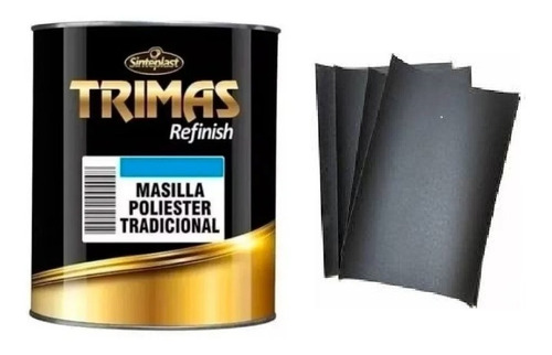 Masilla Plastica 1kg + 2 Lijas Autos