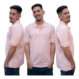 Kit 3 Polo T Shirt Masculina Algodão Premium Fio Lisa Básica