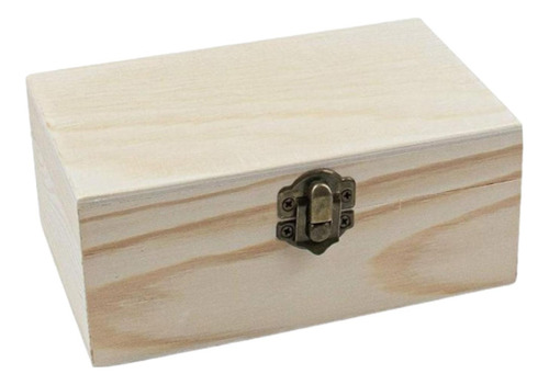 Caja De Madera Con Tapa Abatible, Cofre Del Tesoro, Organiza