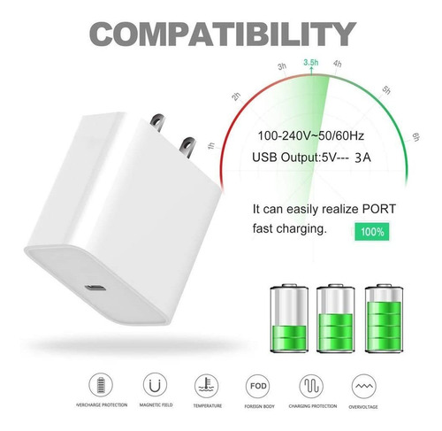 Cargador Usb C, 18 W, 9 V / 2 A, 5 V / 3 A, Adaptador De Ali