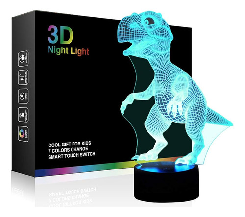 ~? Luces Nocturnas Para Niños Dinosaurio 3d Lámpara De Luz N