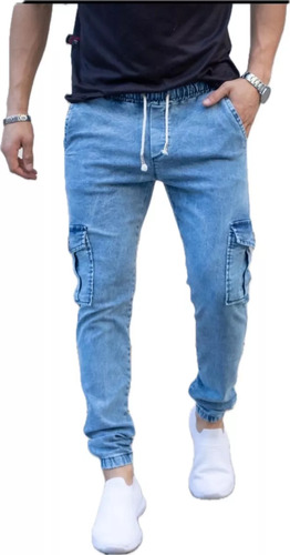 Jean Mom Jogger Cargo Hombre Puño Elastizado Rfs