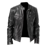 Biker Con Cremallera De Piel De Oveja Para Hombre