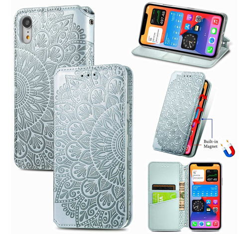 Funda De Piel Magnética Para iPhone X Series Mandala