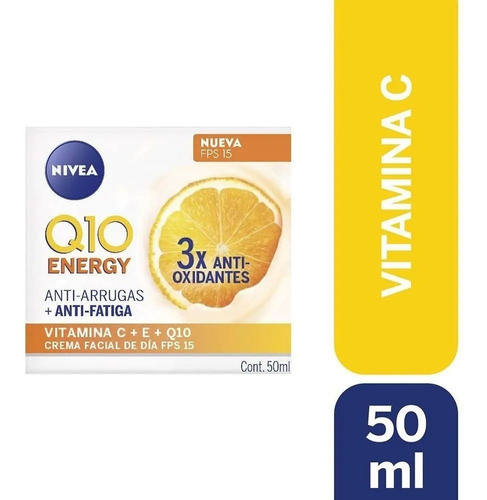 Crema Facial Nivea Q10 Energy Humecta Anti-fatiga Fps15 50ml