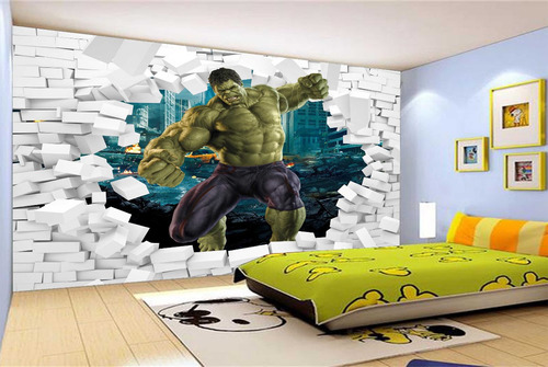 Papel De Parede Adesivos Decorativos Heroes Marvel Nhma81