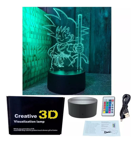 Dragon Ball Series 3d Luz De Noche Lampara Led Escritorio