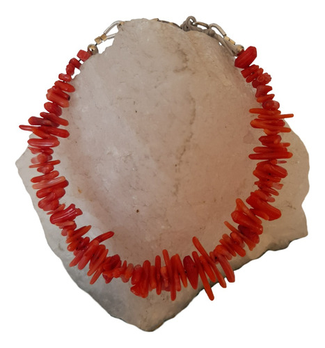 Pse1559 Pulsera Escallas Coral Rojo Claro