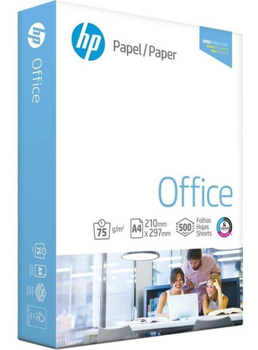 Papel Sulfite A4 Hp Office 75 Gramas 500 Fls. Alta Qualidade