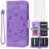 Funda Cartera Para Motorola Moto X4 Morado