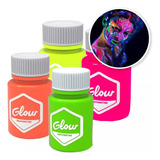 Maquillaje Glow Neon Fluorescente Brilla Con Luz Negra X4